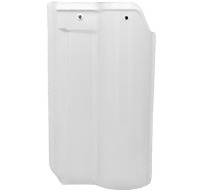 Telha esmaltada branco.
